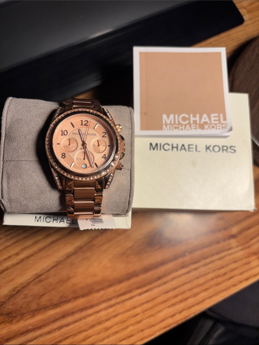 Michael Kors Rose Gold Crystal Accent Bracelet Watch - Picture 3 of 6